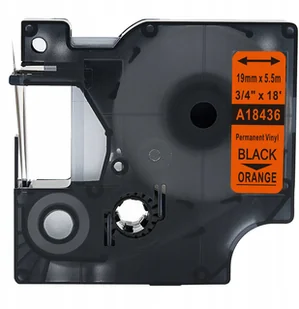 DYMO strefadrukarek.pl Taśma 18436 winylowa 19mm x 5.5m pomarańczowa czarny nadruk S0718500 - zamiennik | OSZCZĘDZAJ DO 80% - ZADZWOŃ! 730 PROMOCJA! RH-18436 - Dodatki do drukarek i skanerów - miniaturka - grafika 5