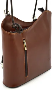 Vera Pelle Torebka-plecak vp115l Brązowy/Czekoladowy - Plecaki - miniaturka - grafika 7