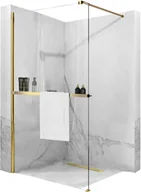 Ścianki i drzwi prysznicowe - Rea Ścianka prysznicowa Aero Złota N 90 Walk In z półką i wieszakiem Evo - miniaturka - grafika 1