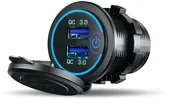 Ładowarki samochodowe - Alogy Ładowarka samochodowa zasilacz konektory Alogy 2x USB QC 3.0 LED 8857X5 - miniaturka - grafika 1