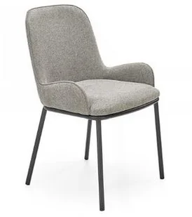 Krzesło do jadalni szare K481 na czarnych nogach - Krzesła - miniaturka - grafika 2