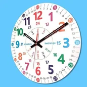 Zabawki interaktywne dla dzieci - Atrix Zegar edukacyjny nauka czasu ECO1 MDF_KNC1 - miniaturka - grafika 1