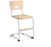 Meble do szkół i przedszkoli - AJ Produkty Krzesło szkolne LEGERE III, H 500 mm, biały, brzoza - miniaturka - grafika 1