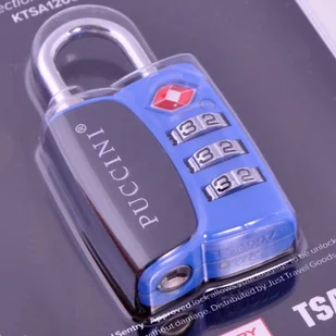 Puccini Kłódka szyfrowa TSA ze wskaźnikiem inspekcji KTSA-12068 niebieska KTSA-12068 7 - Kłódki - miniaturka - grafika 2