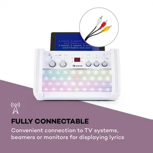 Auna DiscoFever 2.0 zestaw karaoke BT wielobarwne diody LED odtwarzacz CD/CD+G KS1-Discofever 2 WH - Inne akcesoria audio-wideo - miniaturka - grafika 3