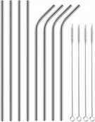Pozostałe akcesoria barmańskie - Słomki wielorazowe stalowe metalowe 8szt tęczowe - miniaturka - grafika 1