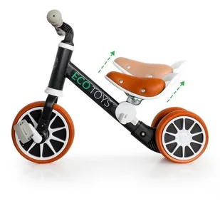 ECOTOYS Rower rowerek biegowy jeździk z pedałamiI 2w1 czarny 1186 - Jeździki dla dzieci - miniaturka - grafika 7