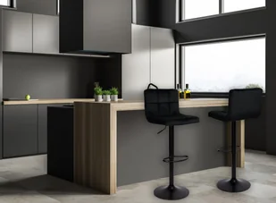 Krzesło barowe ARAKO BLACK aksamitne czarne VELVET - Taborety i hokery - miniaturka - grafika 12