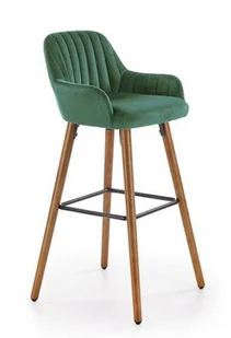 Zielony barowy hoker welurowy z oparciem F9-B84 - Taborety i hokery Zielony barowy hoker welurowy z oparciem F9-B84 - Taborety i hokery - miniaturka - grafika 1