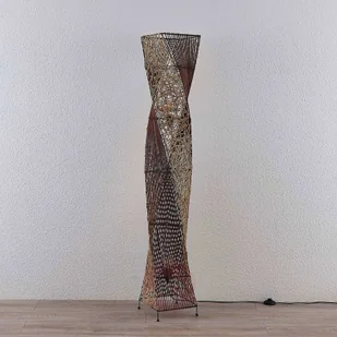 Lampenwelt com Lampa podłogowa rattanowa Kassia przytulne światło - Lampy stojące - miniaturka - grafika 5