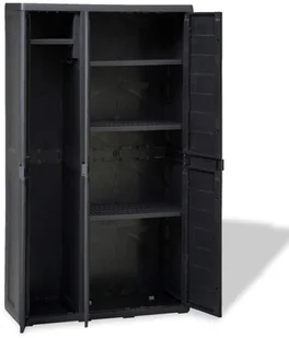 vidaXL Szafa ogrodowa z 4 półkami, czarna vidaXL - Pozostałe meble ogrodowe - miniaturka - grafika 8