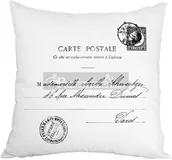 Poduszki dekoracyjne - French home PODUSZKA OZDOBNA FRENCH HOME - CARTE POSTALE BIEL - miniaturka - grafika 1