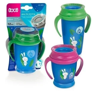 Lovi Kubek Niekapek 360 Retro Z Uchwytami 210 Ml Miętowy - Kubki dla dzieci - miniaturka - grafika 8
