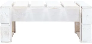 vidaXL Stołek ogrodowy wykonany z palet, drewno FSC, biały vidaXL - Pozostałe meble ogrodowe - miniaturka - grafika 2