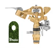 Węże ogrodowe i zraszacze - BRADAS Mosiężny zraszacz pulsacyjny obrotowy regulowany 360° GZ1/2" 25m 0178 GKV5040SGZ - miniaturka - grafika 1