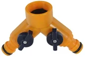 Inne akcesoria do nawadniania - Przyłącze kranowe podwójne G3/4" - G1/2" plastikowe  HL043P - miniaturka - grafika 1