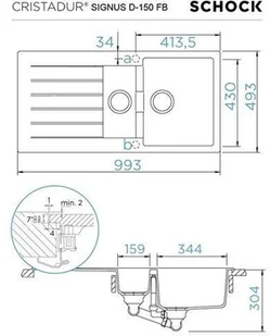 Schock SIGNUS D-150 FB Silverstone - Zlewozmywaki - miniaturka - grafika 3