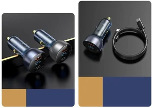 Baseus ładowarka samochodowa USB / USB Typ C 65 W 5 A SCP Quick Charge 4.0+ Power Delivery 3.0 ekran LCD szary (CCKX-C0G) - Ładowarki samochodowe - miniaturka - grafika 31
