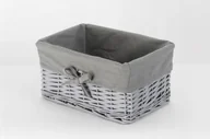 Kosze wiklinowe - CORSAN CORSAN Kosz wiklinowy SZARY z szarą wyściółką 27x17x11 cm 520E - miniaturka - grafika 1