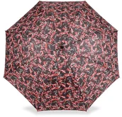 Parasole - Blue Drop Parasol damski długi Metropoli, czerwone napisy MOI6591-01 - miniaturka - grafika 1