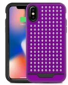 Etui i futerały do telefonów - Zizo Star Diamond Hybrid Cover Etui iPhone X (Purple/Black) 888488284385 - miniaturka - grafika 1