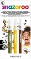 Przybory szkolne - Snazaroo Farby do twarzy w pędzelku 3x2ml Jungle 1180143(zielony żółty brąz) - miniaturka - grafika 1