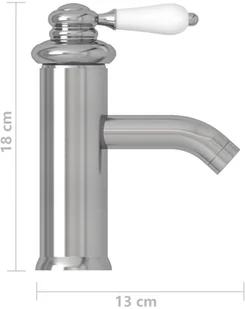 vidaXL Lumarko Bateria umywalkowa, niklowa, 130x180 mm 149074 - Baterie umywalkowe - miniaturka - grafika 6