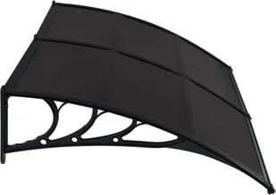 vidaXL Daszek nad drzwi, czarny, 240 x 100 cm, plastik - Markizy - miniaturka - grafika 3