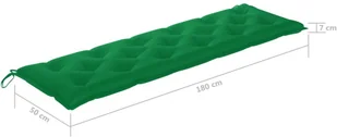 vidaXL vidaXL Poduszka na ławkę ogrodową, zielona, 180x50x7 cm, tkanina - Poduszki na krzesła - miniaturka - grafika 5