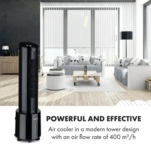 Klarstein Waterfall, chłodnica powietrza, 45 W, 4 l, 2 wkłady chłodzące, przenośny ACO4-WaterfallB - Klimatory - miniaturka - grafika 5