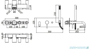 Paffoni Bateria wannowa chrom Light LIG001CR | - Baterie umywalkowe - miniaturka - grafika 2