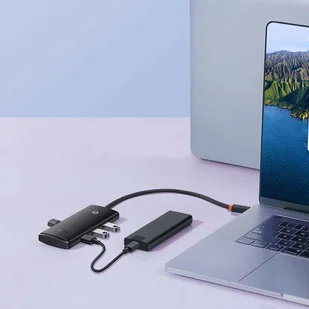 Baseus HUB Adapter Lite Series przejściówka rozdzielacz USB-A do 4x USB-A 25cm WKQX030001 - Huby USB - miniaturka - grafika 7