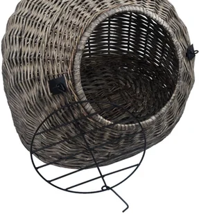 VidaXL Transporter dla kota, szary, 60x45x45 cm, naturalna wiklina 170906         VidaXL - Transportery dla kotów - miniaturka - grafika 7