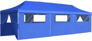 vidaXL Składany namiot z 8 ścianami bocznymi, 3 x 9 m, niebieski - Pawilony ogrodowe - miniaturka - grafika 6