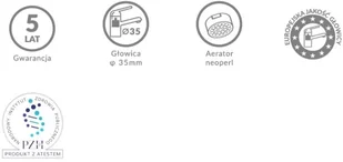 Kuchinox Bateria wannowa chrom/czarna PEROS BQP 010D - Baterie wannowe i prysznicowe - miniaturka - grafika 3