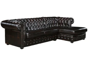 Vente-Unique Narożna sofa BRENTON w stylu Chesterfield, 100% skóry bawolej kolor czekoladowy z kasztanowymi refleksami prawoskrętna - Narożniki Vente-Unique Narożna sofa BRENTON w stylu Chesterfield, 100% skóry bawolej kolor czekoladowy z kasztanowymi refleksami prawoskrętna - Narożniki - miniaturka - grafika 1