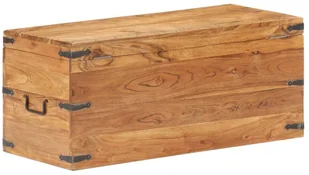 Lumarko Skrzynia, 90x40x40 cm, lite drewno akacjowe - Inne meble do salonu - miniaturka - grafika 6