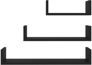 vidaXL Półki ścienne, 3 szt., czarne, płyta wiórowa vidaXL - Półki do salonu - miniaturka - grafika 4