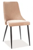 Krzesła - Signal Krzesło PIANO VELVET czarne nogi, beż aksamit BLUVEL 28 - miniaturka - grafika 1