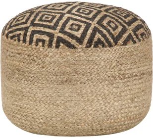 vidaXL vidaXL Ręcznie robiony puf, czarny, 45 x 30 cm, juta - Pufy i podnóżki - miniaturka - grafika 2