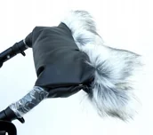 Akcesoria do wózków - Mufka Rękawiczki Eco Skóra z Futerkiem, do Wózków - miniaturka - grafika 1