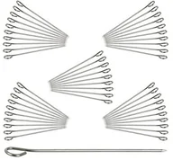 Akcesoria i części AGD - Relaxdays rolada drutów stal nierdzewna, uniwersalny zestaw 50 szt., igła do mięsa 11 cm, srebrny 10023292 - miniaturka - grafika 1