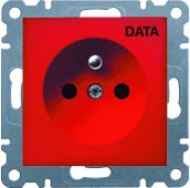Gniazdka elektryczne - Hager LUMINA-2-Gniazdo-p-t-z-uziemieniem-DATA-16A-230V-czerwone WL1029 - miniaturka - grafika 1