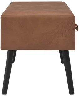 vidaXL Ławka z szufladami, 80 cm, ciemnobrązowa, sztuczna skóra vidaXL - Ławki do przedpokoju - miniaturka - grafika 6