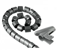 Maskownice do kabli - Hama Osłona na kable 1,5 m 30 mm srebrna - miniaturka - grafika 1