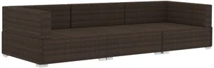 vidaXL 3-częściowa sofa do ogrodu, z poduszkami, polirattan, brązowa - Meble ogrodowe - miniaturka - grafika 3