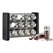 Pojemniki na przyprawy - Kuchenprofi Stojak na 12 przypraw 29,5x12x22 cm czarno-srebrny KU-2617502812 - miniaturka - grafika 1