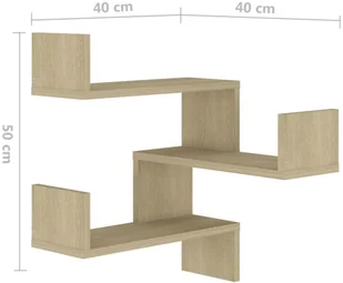 VidaXL Lumarko Narożna półka ścienna, dąb sonoma, 40x40x50 cm, płyta wiórowa 807229 VidaXL - Półki do salonu - miniaturka - grafika 9