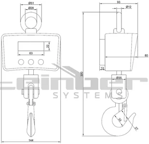 Steinberg Systems 456 45674864 Waga hakowa 0,2 kg LCD udźwig 1000 kg) 74864-uniw - Wagi specjalistyczne - miniaturka - grafika 2