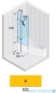 Riho Scandic NXT X500 parawan nawannowy lewy czarny 117x150cm GX00602B1 - Parawany nawannowe - miniaturka - grafika 2